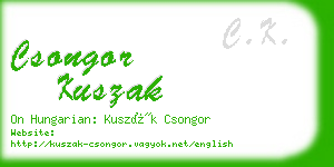 csongor kuszak business card